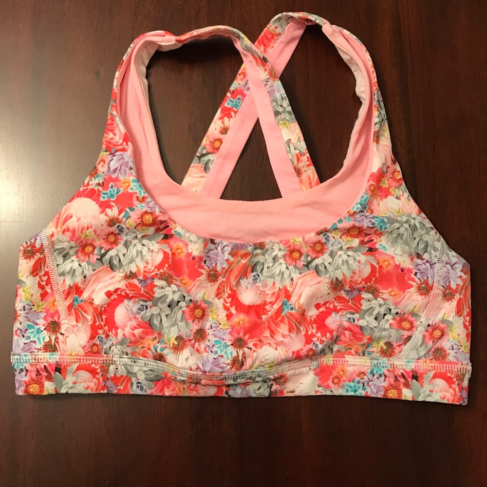 lululemon athletica Floral Sports Bra - Pink and Red